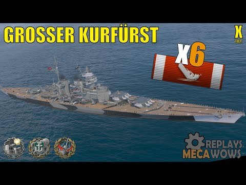 Grosser Kurfürst 6 Kills & 185k Damage | World of Warships Gameplay
