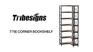 Assembly Video-HOGA-JW0500-Tribesigns 7-Tier Corner Bookshelf