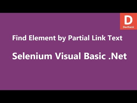 Selenium Visual Basic Net Find Element by Partial LinkText