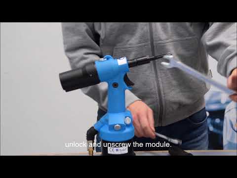 How to change the POP Avdel 74290 compressed air tool riveter mandrel unit