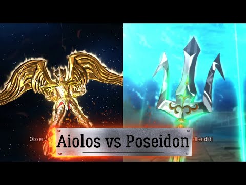 (English sub) Saint Seiya: Soldiers Soul - Aiolos (God Cloth) vs Poseidon (5 Round)