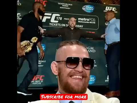 Conor Mcgregor watches Jon Jones & Dc fight during face off