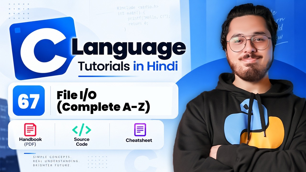 File modes, fgets, fputs, fgetc, fputc & more on C file handling: C Tutorial In Hindi #67