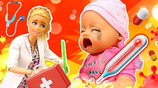 Puppen Video für Kinder mit Baby Born Puppe | Baby Puppen. Emily ist krank.