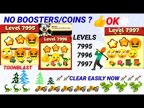 Toon Blast Level 7995|7996|7997 |No Booster/Coins?🤺👍OK✨🦖