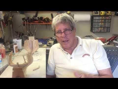 Video 14 HMS Thorn. Installing the counter timbers on the stern.