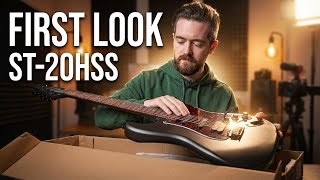 Video thumbnail for Harley Benton ST-20HSS SBK unboxing and first impressions by Ásgeir Þrastarson | Sonic Canvas