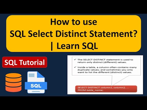 How To Use Sql Select Distinct Statement Sql Tutorial For Beginners Learn Sql