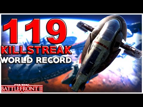 Star Wars Battlefront 2 -119 (Boba Fett's Slave 1) World Record Killstreak - (Kamino)