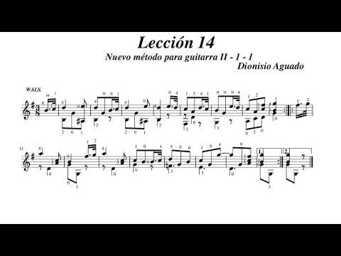 Dionisio Aguado Lección14 Nuevo método para guitarra 2-1-1 Wals played by Kiankou