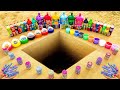 Experiment Giant Coca Cola Rocket Mtn Dew Sprite Fanta Balloons Cola And Mentos In Square Hole