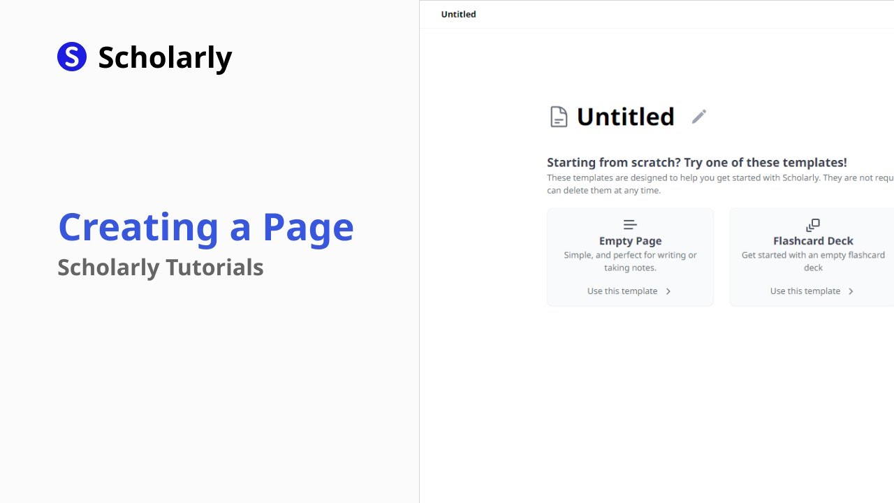 How to create a Page - Scholarly Basics video thumbnail