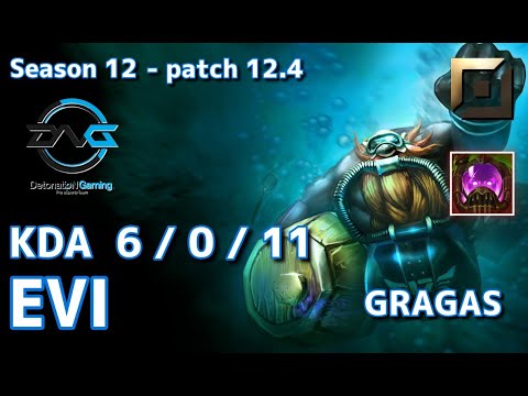 【KRサーバー/D1】DFM Evi グラガス(Gragas) VS レネクトン(Renekton) TOP - Patch12.4 KR Ranked【LoL】