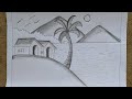 Easy Village Scenery Drawing Prakritik Drishya Hillside Tree Drawing Scenery Drawing Easy