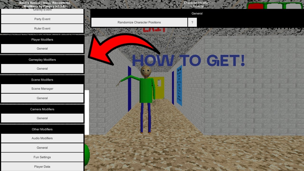 How to get the Baldi's Basics ModMenu! | Steam Tutorial