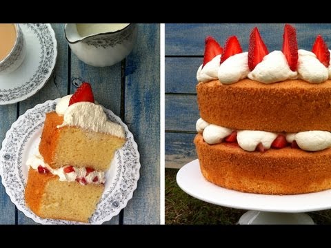 Sponge Cake Recipe Fluffy Moist HOW TO COOK THAT Ann Reardon Victoria Sponge Chiffon Cake