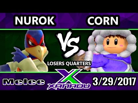S@X 195 - Nurok (Falco) Vs. Corn (Ice Climbers) - SSBM Losers Quarters - Smash Melee
