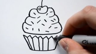 How to Draw a Cartoon Cupcake