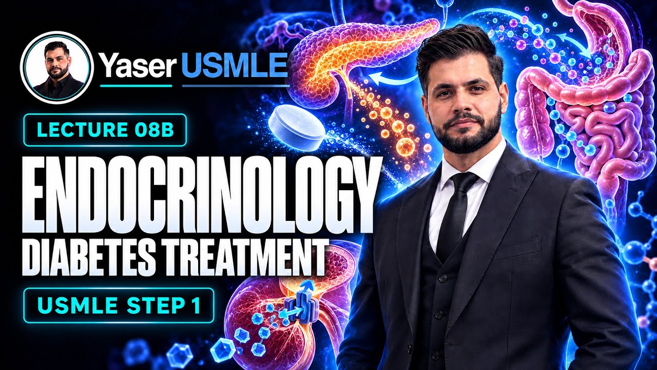 Endocrine Lecture 8-b (DM Treatment) USMLE Step1 , Dr Yaser