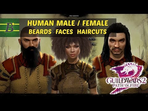 GW2 Path of Fire - New Human Male/Female haircuts, faces and beards