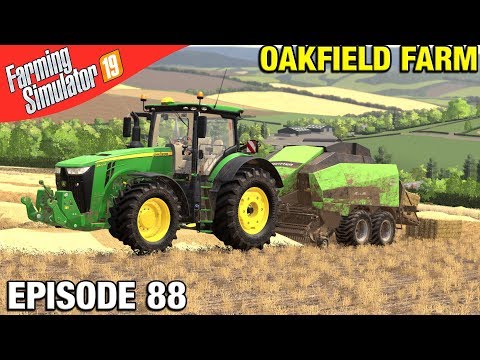 BALING THE WHEAT STRAW Farming Simulator 19 Timelapse - Oakfield Farm Seasons FS19 Episode 88