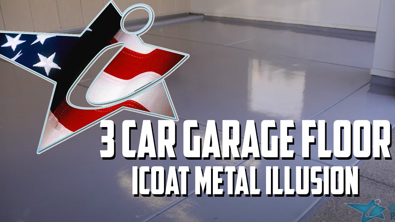 3 Car Garage Metal Illusion Epoxy Flooring
