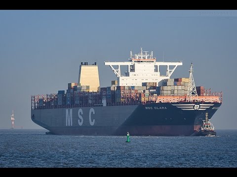 Containerschiff MSC CLARA, JadeWeserPort (Jungfernfahrt)