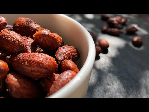 Roasted almonds recipe, smoked & roasted almonds in the oven with olive oil, sweet & smoked paprika
