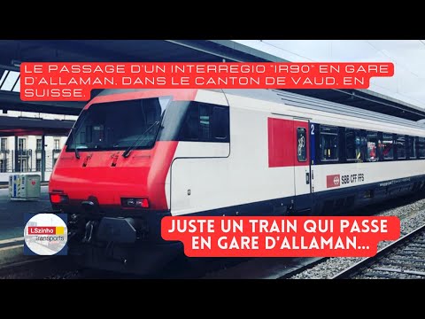 Simplement un TRAIN INTERREGIO (IR 90) des SBB CFF FFS qui passe en gare d'ALLAMAN, en SUISSE !