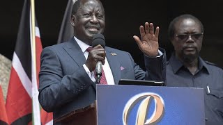 Kenyan presidential candidate Raila Odinga campaigns in his hometown