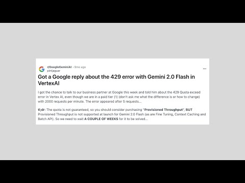 How To Fix Gemini API Error Code 429?