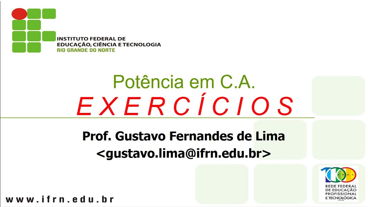 [29/01/25] Aula 12 Potência em C.A. exercícios