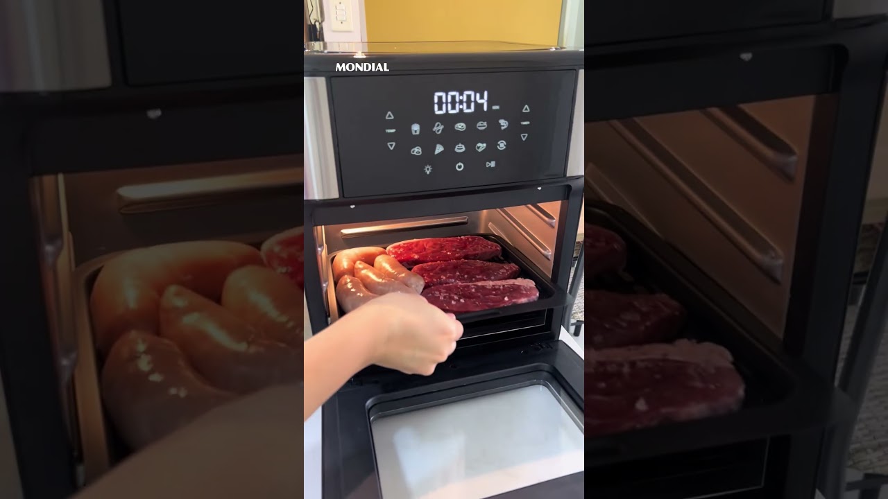 Vídeo do produto Fritadeira Air Fryer Forno Oven 12L Mondial Preto/Inox 2000W AFON-12L-BI