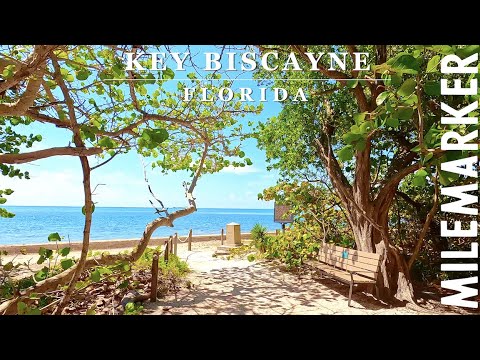 [4K] Florida's Secret Paradise - KEY BISCAYNE 4K Relaxing Scenic Beach Walking Tour with Binaural 🎧