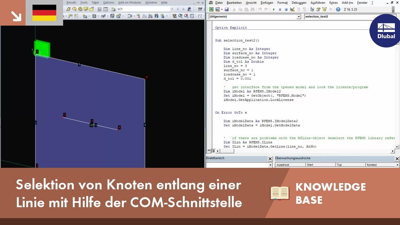 KB 001617 | Selektion von Knoten entlang einer Linie mit Hilfe der COM-Schnittstelle