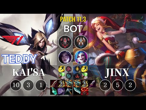 T1 Teddy Kai'Sa vs Jinx Bot - KR Patch 11.3