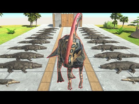 Parasaurolophus deathrun | Escape from Deadly Mosasaurus - Animal Revolt Battle Simulator