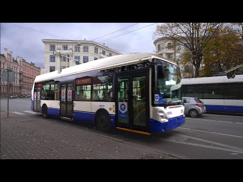 Latvia, Riga, trolleybus 1 ride from Elizabetes iela to Tērbatas iela