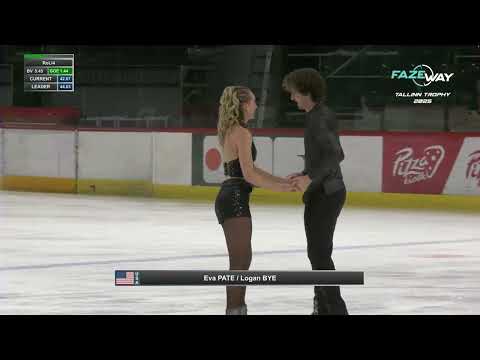 Eva PATE Logan BYE 2025 ISU Tallinn Trophy Rhythm Dance Metallica Enter Sandman AC/DC Thunderstruck
