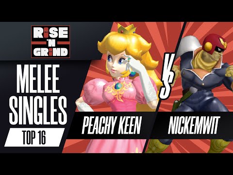 Peachy Keen (Peach) vs Nickemwit (Captain Falcon) - Melee Singles Losers Round 2 - Rise N Grind