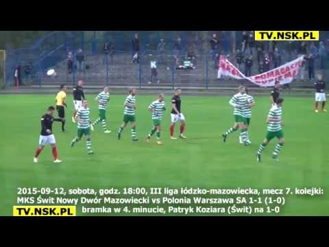 tv.nsk.pl 2015-09-12 MKS Świt Nowy Dwór Mazowiecki - Polonia Warszawa SA 1-1 (1-0) bramki son