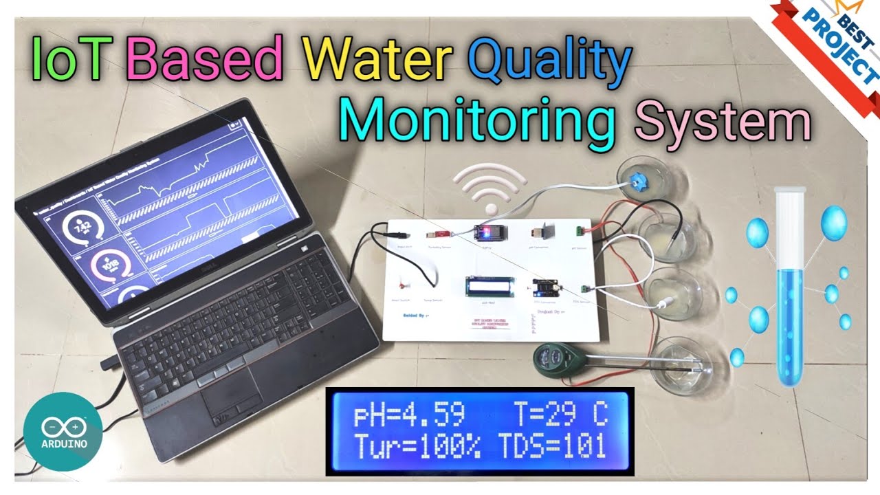 51. IoT🌐 Based Water💧Quality Monitoring💻 Using ESP32 | TDS⚡ | pH⚗️ | Turbidity🥃 | Temp🌡️| 2024🗓️