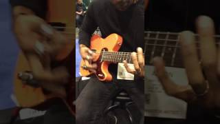Aaron McLain of Air Supply trying out the Shabat Lion GB at the 2017 NAMM show