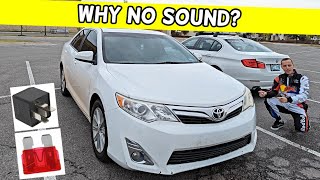 WHY THERE IS NO SOUND TOYOTA CAMRY 2012 2013 2014, RADIO SPEAKERS NO SOUND