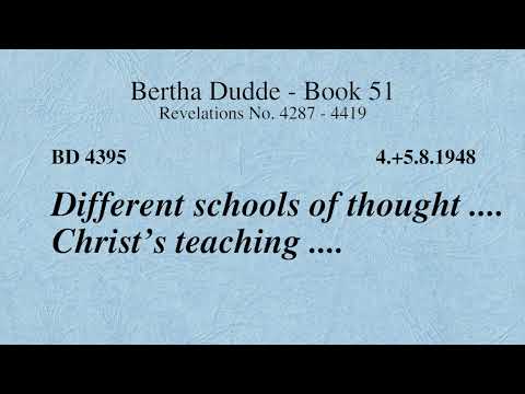 BD 4395 - DIFFERENT SCHOOLS OF THOUGHT .... CHRIST’S TEACHING ....