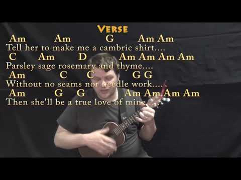 Scarborough Fair (Traditional) Ukulele Cover Lesson in Am with Chords/Lyrics