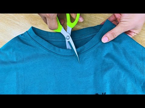 DIY-Modetipp: Runder T-Shirt-Ausschnitt per Handnaht zum stylischen V-Ausschnitt