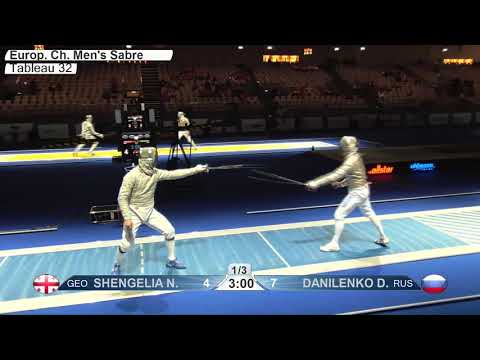 2019 743 T32 01 M S Individual Duesseldorf GER ZCH BLUE DANILENKO RUS vs SHENGELIA GEO