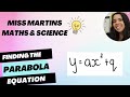 Parabola How To Find The Equation Grade 10