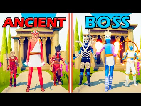 BOSS UNITS TEAM vs MEGA ANCIENT TEAM - Totally Accurate Battle Simulator | TABS